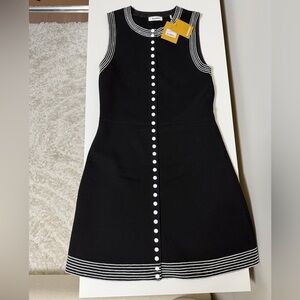 Sandro Black Dress with White Accents